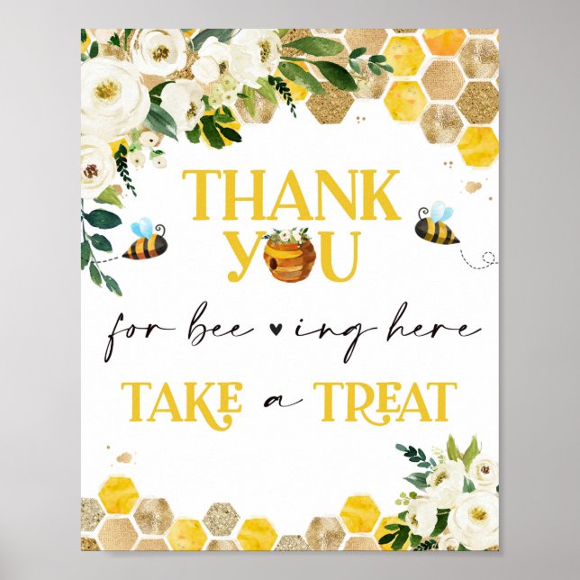Bee Baby Shower Party Sign Mummy To Bee Decor Sign (Front)