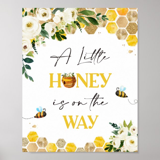 Bee Baby Shower Party Sign Mummy To Bee Decor Sign (Front)