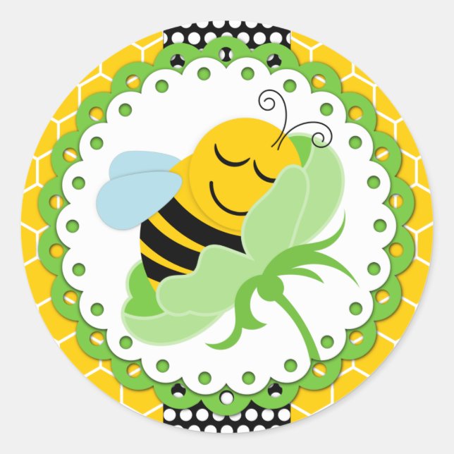 Bee Baby Shower Stickers (Front)