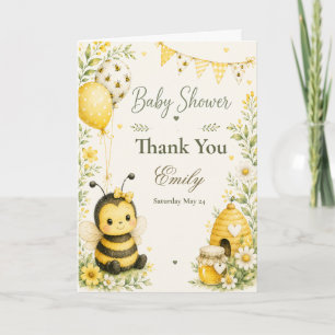 Bee Baby Shower Thank You Card