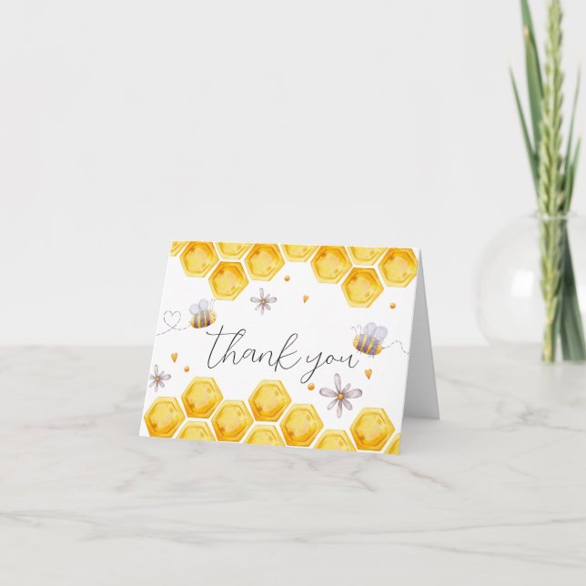 Bee Baby Shower Thank You Card (Front)