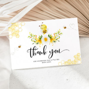 Bee baby shower thank you card.  card