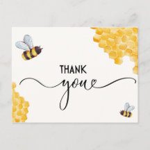 Bee Baby Shower Thank you Post Card