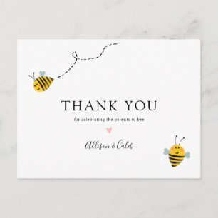 Bee Baby Shower Thank You Postcard