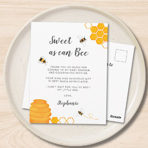 Bee Baby Shower Thank You  Postcard