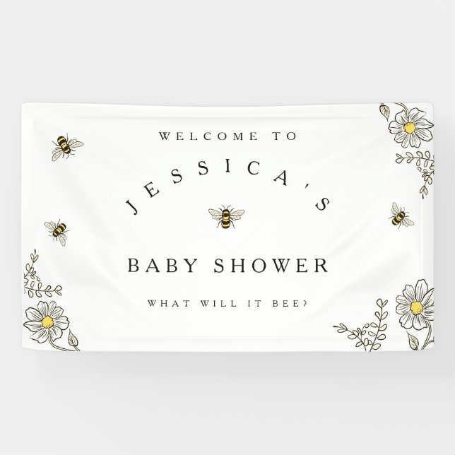 Bee Baby Shower Welcome for Bumble Bee Shower  Banner (Horizontal)