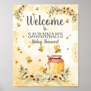 Bee Baby Shower Welcome Sign 8x10"