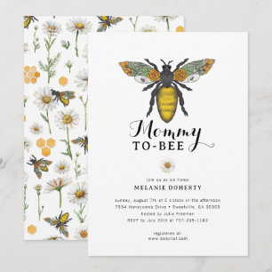 Bee Baby Shower Wildflower Floral & Honeycomb Invitation