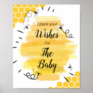 Bee Baby Shower Wishes for Baby Sign