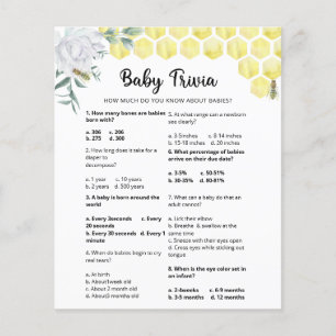 Bee Baby Trivia Baby Shower Game