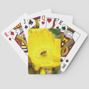 Bee Bathed in Yellow Playing Cards