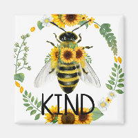 Bee Be Kind Painted Sunflowers Kindness Magnet