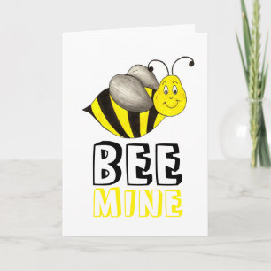 Bee (Be) Mine Happy Valentine's Day Bumblebee Hive Holiday Card