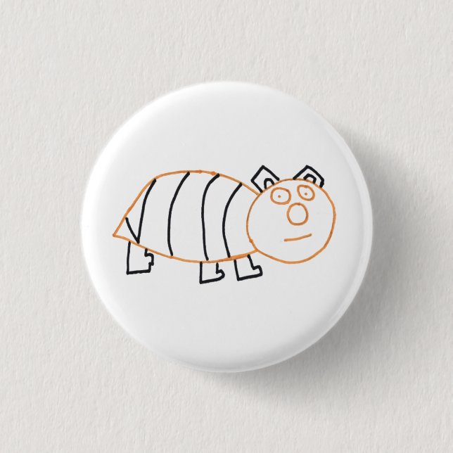 Bee Bear Small, 3.2 cm (1.25") Round Badge (Front)