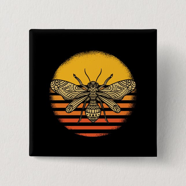 Bee Beekeeper Beekeeping Retro Gift 15 Cm Square Badge (Front)