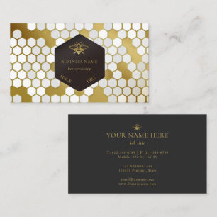 Bee BeeKeeper Honey Apairist Gold Black  Business Card