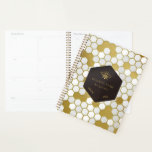 Bee BeeKeeper Honey Apairist Gold Black Planner<br><div class="desc">Unique Gradient Gold Bee Logo Honeybee Beekeeper Business Planner. The perfect apiary design for a beekeeper business.</div>