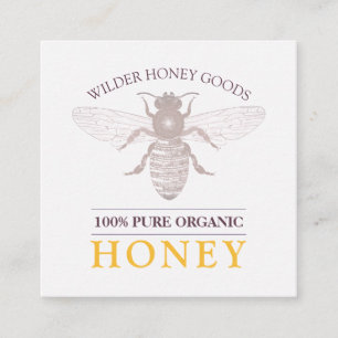 Bee Beekeeper Honey Apiary Square Business Card