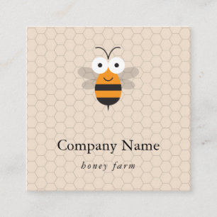 Bee Beekeeper Honey Beekeeping Apiarist Logo Square Business Card
