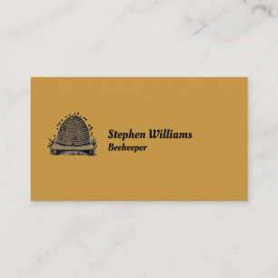 Bee BeeKeeper Honey Farm    Skep Vintage  Beehive Business Card