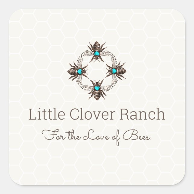 Bee Beekeeper  Honeycomb Jar Label (Front)