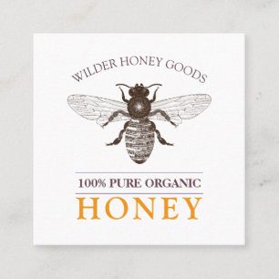 Bee Beekeeper Organic Honey Apiary Square Business Square Business Card