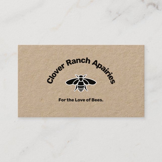 Bee Beekeeping Apairy Bumblebee Logo Nature Business Card (Front)