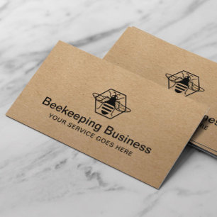 Bee Beekeeping Fresh Honey Apiary Kraft Business Card