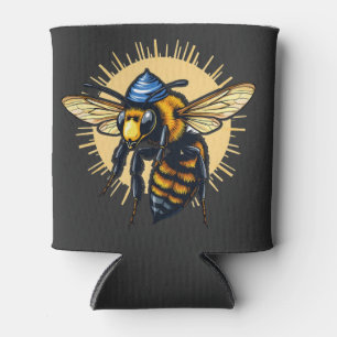 Bee Beekeeping Hanukkah Jewish Kippah Can Cooler