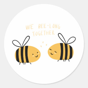 bee bees buzz honey love we bee long together classic round sticker