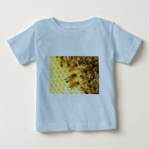 Bee Bees Hive Honey Comb Sweet Dessert Yellow Baby T-Shirt
