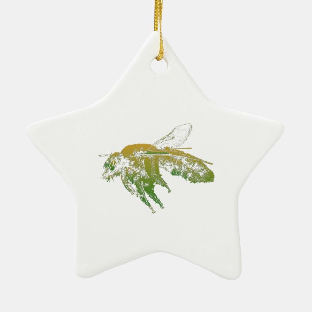 Bee - Bees - Insects - Honey Bee - Bee Sting Ceramic Tree Decoration (Back)