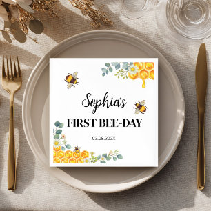 Bee Birthday Baby Shower Napkin
