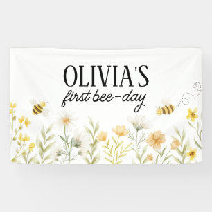 Bee Birthday Backdrop Beeday Banner