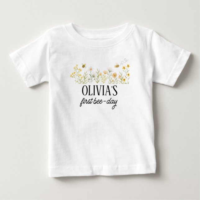 Bee Birthday Beeday ANY AGE T-Shirt (Front)