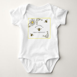 Bee Birthday Bumble Bee Party Baby Bodysuit
