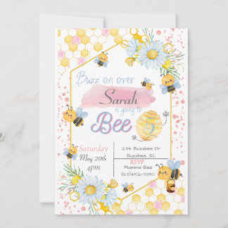 Bee Birthday Invitation