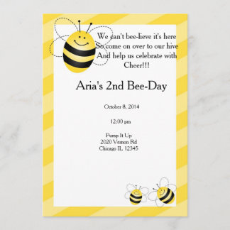 Bee Birthday Invitation