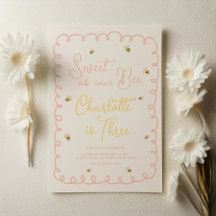 Bee Birthday Invitation - Sweet as Can Bee
