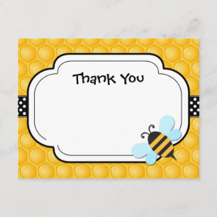 Bee Birthday Party Thank You Card