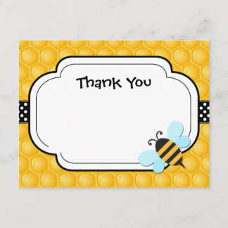Bee Birthday Party Thank You Card