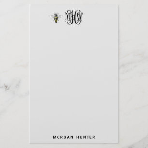 Bee Black vine Stationery