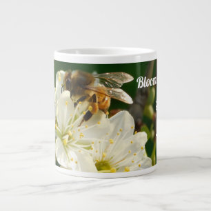 Bee & Blossom Macro   Personalised Name Mug