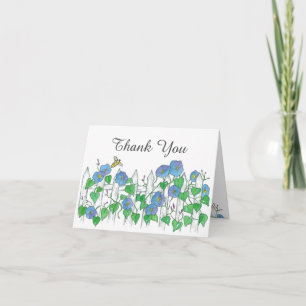 Bee Blue Morning Glory Flowers Thank You