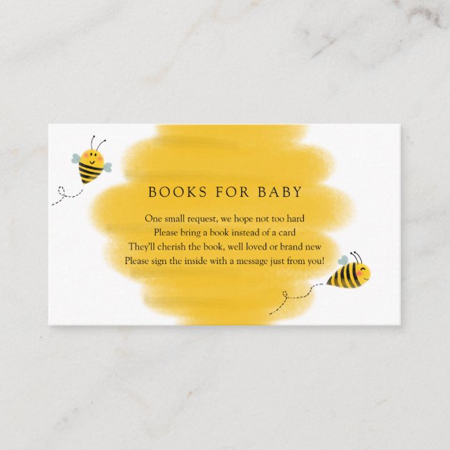 Bee Books for Baby insert card (Front)