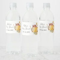 Bee Botanical Baby Shower Water Bottle Label