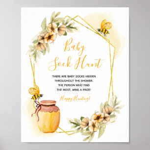 Bee Botanical Baby Sock Hunt Poster