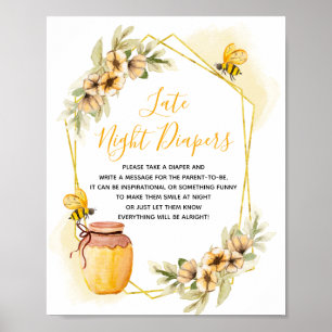 Bee Botanical Late Night Diapers Sign