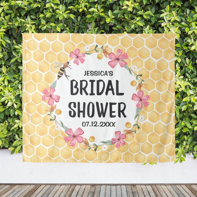 Bee Bridal Shower Backdrop Bride To Bee Custom Tapestry (Bee Bridal Shower Backdrop Bride To Bee Custom
)
