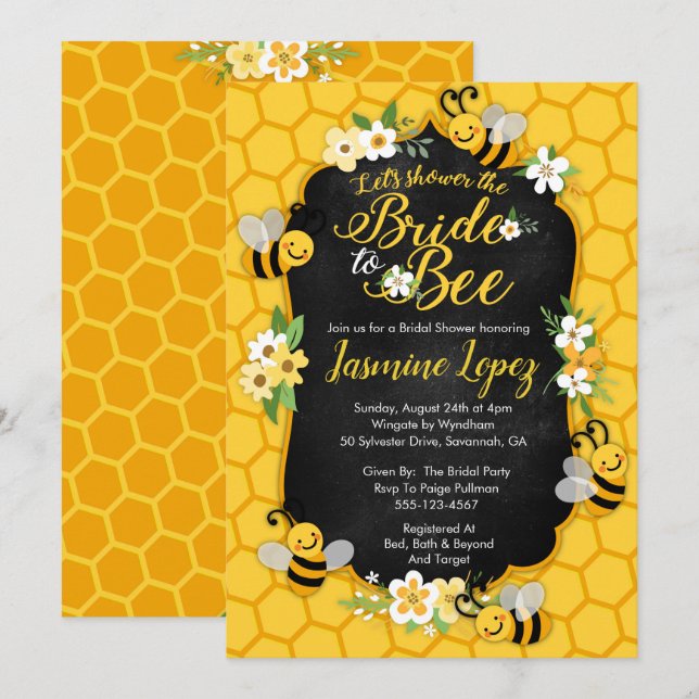 Bee Bridal Shower Invitation (Front/Back)